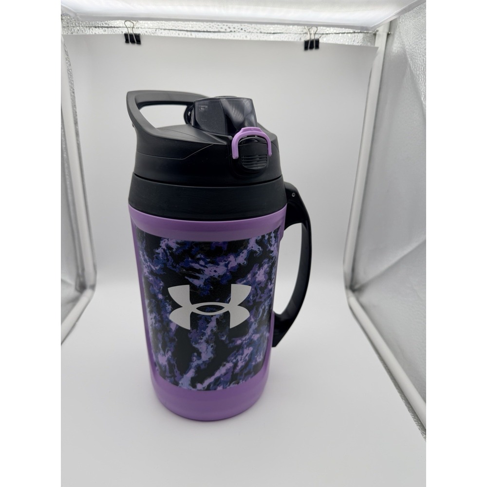 NWT Under Armour Playmaker Fence-Hook Insulated Water Jug 64 oz Purple Black